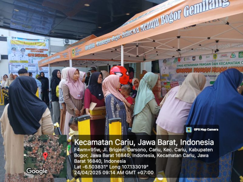 Luar biasa, antusias masyarakat kecamatan cariu serbu Gerakan Pangan Murah